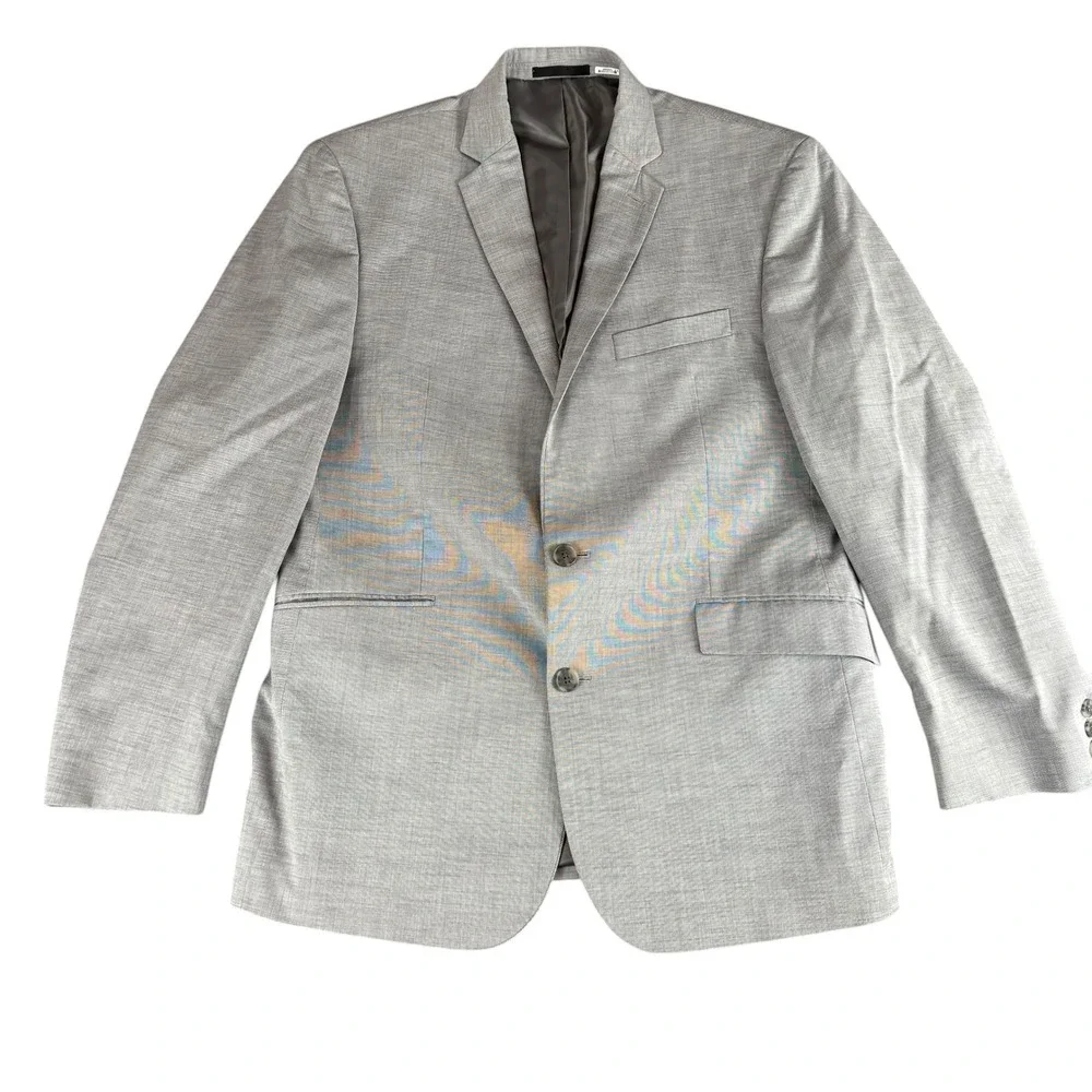 Kenneth Cole‎ Reaction Mens Light Gray 2 Button Blazer Sport Coat Jacket